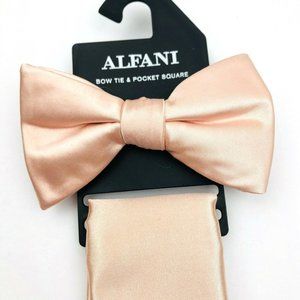Alfani Bow Tie & Pocket Square Pastel Soft Pink